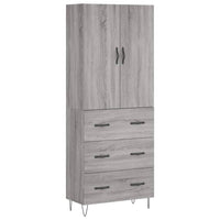 Thumbnail for Highboard Grau Sonoma 69,5x34x180 cm Holzwerkstoff