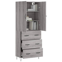 Thumbnail for Highboard Grau Sonoma 69,5x34x180 cm Holzwerkstoff