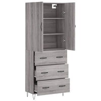 Thumbnail for Highboard Grau Sonoma 69,5x34x180 cm Holzwerkstoff
