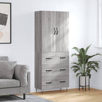 Thumbnail for Highboard Grau Sonoma 69,5x34x180 cm Holzwerkstoff