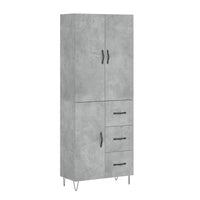 Thumbnail for Highboard Betongrau 69,5x34x180 cm Holzwerkstoff