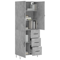 Thumbnail for Highboard Betongrau 69,5x34x180 cm Holzwerkstoff