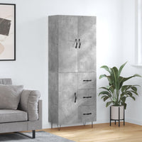 Thumbnail for Highboard Betongrau 69,5x34x180 cm Holzwerkstoff