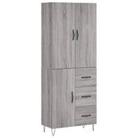 Thumbnail for Highboard Grau Sonoma 69,5x34x180 cm Holzwerkstoff