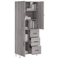 Thumbnail for Highboard Grau Sonoma 69,5x34x180 cm Holzwerkstoff
