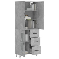 Thumbnail for Highboard Betongrau 69,5x34x180 cm Holzwerkstoff