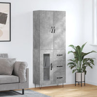 Thumbnail for Highboard Betongrau 69,5x34x180 cm Holzwerkstoff