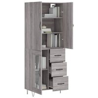 Thumbnail for Highboard Grau Sonoma 69,5x34x180 cm Holzwerkstoff