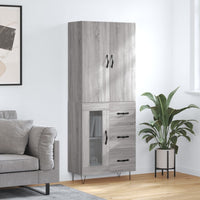Thumbnail for Highboard Grau Sonoma 69,5x34x180 cm Holzwerkstoff