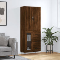 Thumbnail for Highboard Braun Eichen-Optik 69,5x34x180 cm Holzwerkstoff