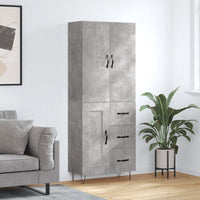 Thumbnail for Highboard Betongrau 69,5x34x180 cm Holzwerkstoff
