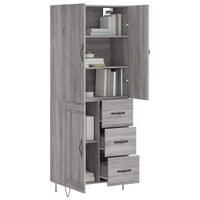 Thumbnail for Highboard Grau Sonoma 69,5x34x180 cm Holzwerkstoff