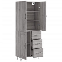 Thumbnail for Highboard Grau Sonoma 69,5x34x180 cm Holzwerkstoff