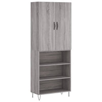 Thumbnail for Highboard Grau Sonoma 69,5x34x180 cm Holzwerkstoff