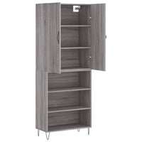 Thumbnail for Highboard Grau Sonoma 69,5x34x180 cm Holzwerkstoff
