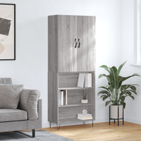 Thumbnail for Highboard Grau Sonoma 69,5x34x180 cm Holzwerkstoff
