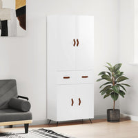 Thumbnail for Highboard Hochglanz-Weiß 69,5x34x180 cm Holzwerkstoff