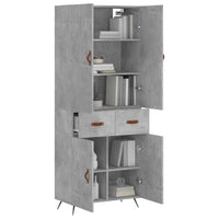 Thumbnail for Highboard Betongrau 69,5x34x180 cm Holzwerkstoff