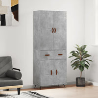 Thumbnail for Highboard Betongrau 69,5x34x180 cm Holzwerkstoff
