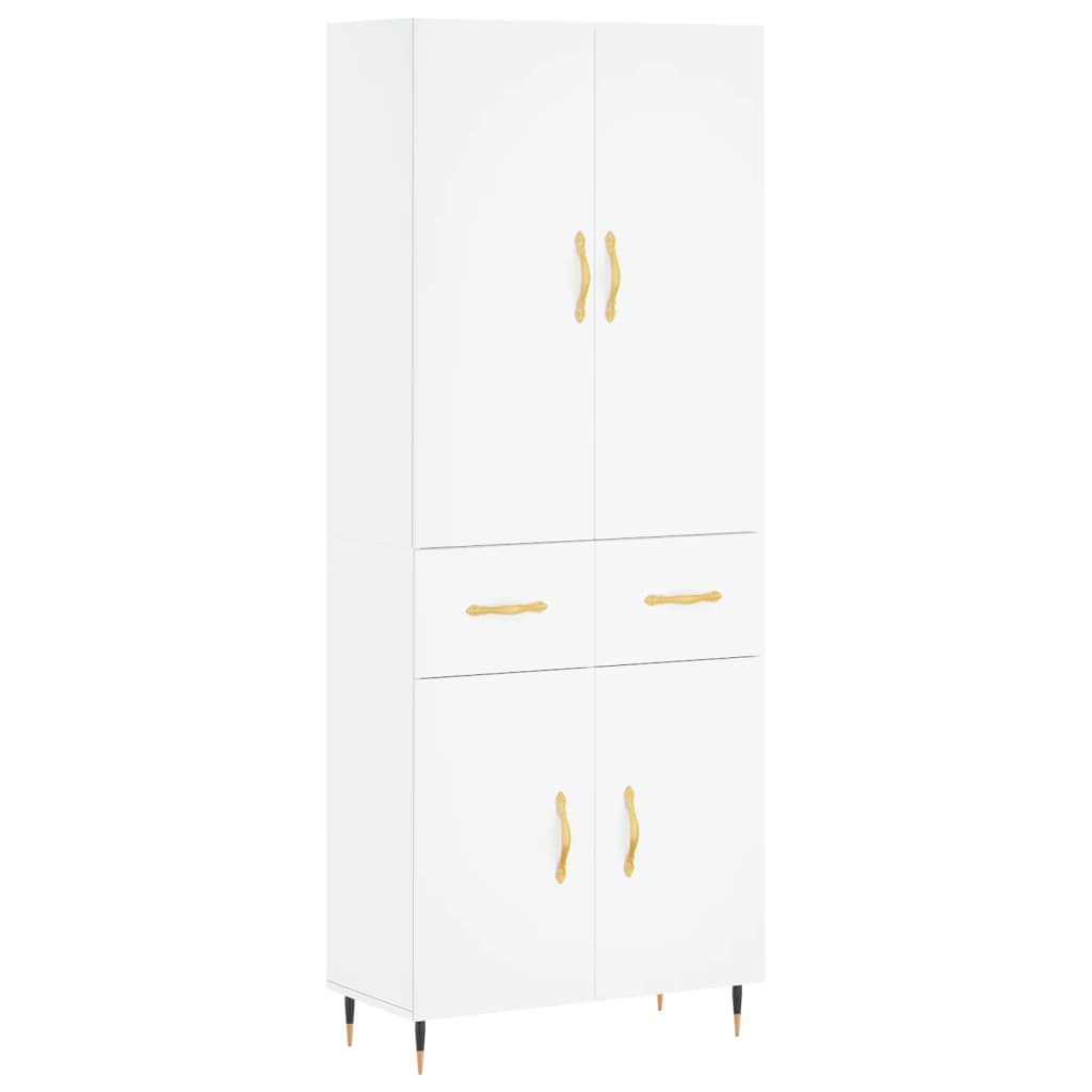 Highboard Weiß 69,5x34x180 cm Holzwerkstoff