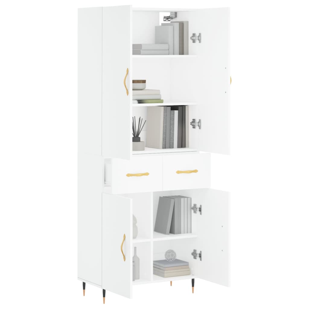 Highboard Weiß 69,5x34x180 cm Holzwerkstoff