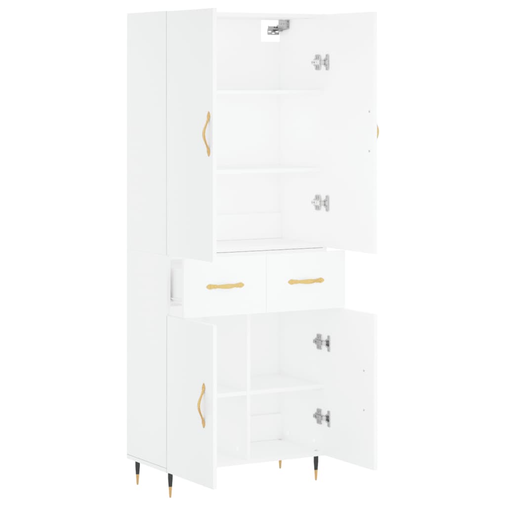 Highboard Weiß 69,5x34x180 cm Holzwerkstoff