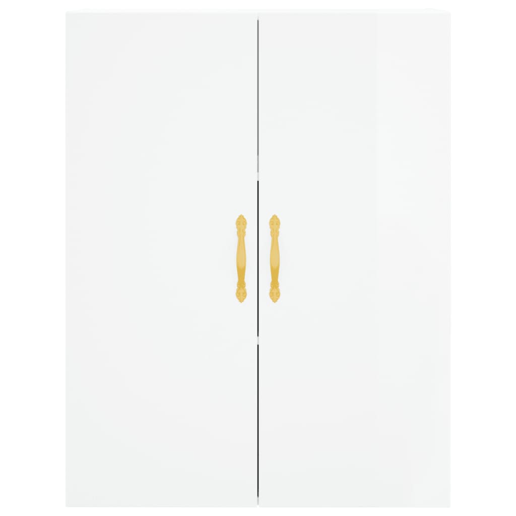 Highboard Hochglanz-Weiß 69,5x34x180 cm Holzwerkstoff