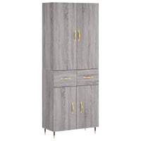 Thumbnail for Highboard Grau Sonoma 69,5x34x180 cm Holzwerkstoff