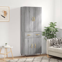 Thumbnail for Highboard Grau Sonoma 69,5x34x180 cm Holzwerkstoff