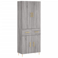 Thumbnail for Highboard Grau Sonoma 69,5x34x180 cm Holzwerkstoff
