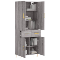 Thumbnail for Highboard Grau Sonoma 69,5x34x180 cm Holzwerkstoff