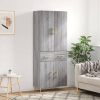 Thumbnail for Highboard Grau Sonoma 69,5x34x180 cm Holzwerkstoff