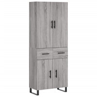 Thumbnail for Highboard Grau Sonoma 69,5x34x180 cm Holzwerkstoff