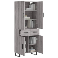 Thumbnail for Highboard Grau Sonoma 69,5x34x180 cm Holzwerkstoff