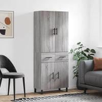 Thumbnail for Highboard Grau Sonoma 69,5x34x180 cm Holzwerkstoff