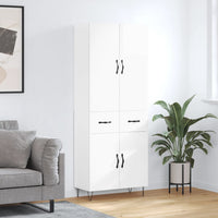 Thumbnail for Highboard Hochglanz-Weiß 69,5x34x180 cm Holzwerkstoff