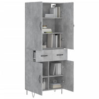 Thumbnail for Highboard Betongrau 69,5x34x180 cm Holzwerkstoff