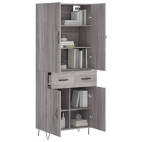 Thumbnail for Highboard Grau Sonoma 69,5x34x180 cm Holzwerkstoff