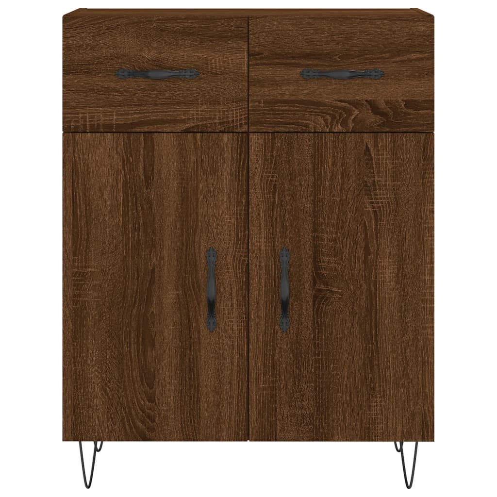 Highboard Braun Eichen-Optik 69,5x34x180 cm Holzwerkstoff