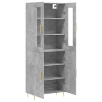 Thumbnail for Highboard Betongrau 69,5x34x180 cm Holzwerkstoff