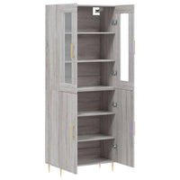 Thumbnail for Highboard Grau Sonoma 69,5x34x180 cm Holzwerkstoff