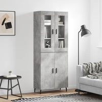 Thumbnail for Highboard Betongrau 69,5x34x180 cm Holzwerkstoff