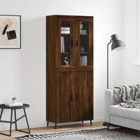Thumbnail for Highboard Braun Eichen-Optik 69,5x34x180 cm Holzwerkstoff