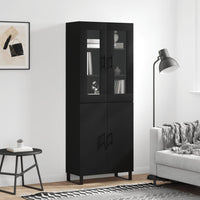 Thumbnail for Highboard Schwarz 69,5x34x180 cm Holzwerkstoff