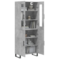 Thumbnail for Highboard Betongrau 69,5x34x180 cm Holzwerkstoff