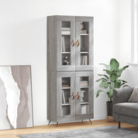 Thumbnail for Highboard Grau Sonoma 69,5x34x180 cm Holzwerkstoff