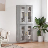 Thumbnail for Highboard Grau Sonoma 69,5x34x180 cm Holzwerkstoff