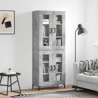 Thumbnail for Highboard Betongrau 69,5x34x180 cm Holzwerkstoff