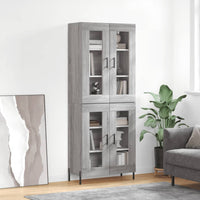 Thumbnail for Highboard Grau Sonoma 69,5x34x180 cm Holzwerkstoff