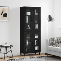 Thumbnail for Highboard Schwarz 69,5x34x180 cm Holzwerkstoff